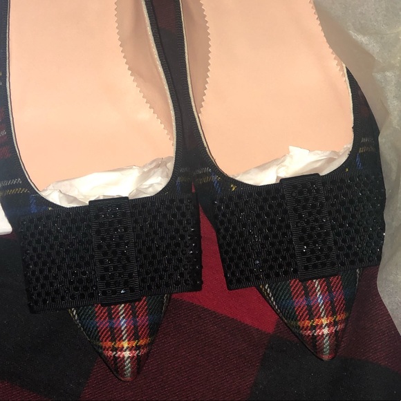 NWT J. Crew Tartan Pointy Toe Flats - Picture 2 of 3
